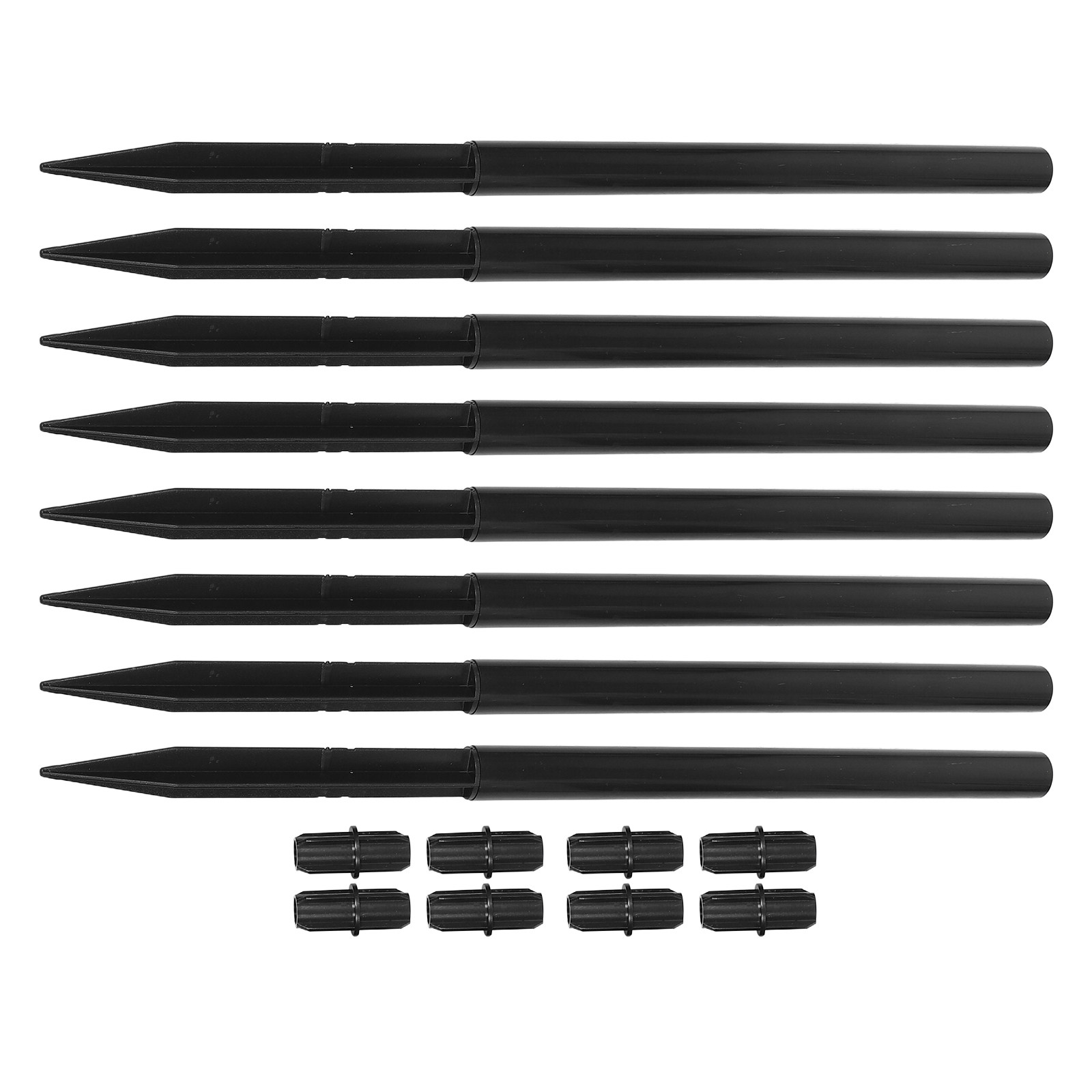 Outdoor Lighting Black - Juego de 8 estacas solares de