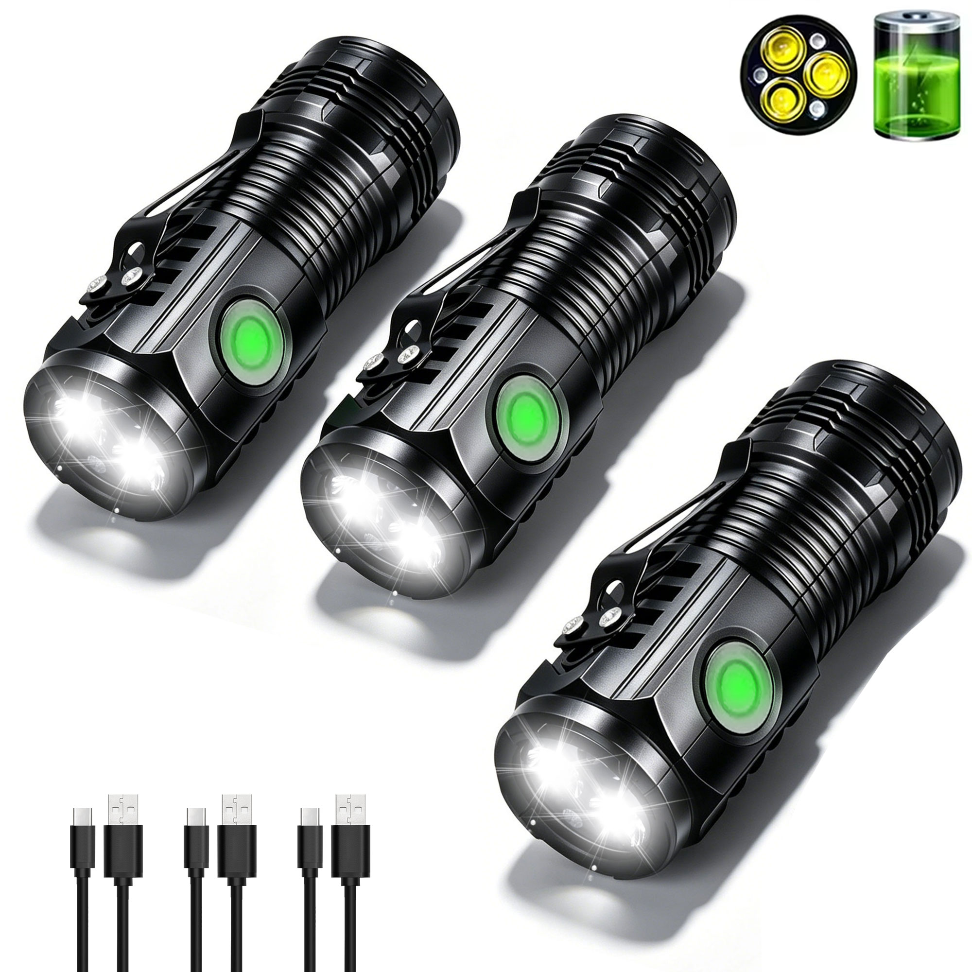 Outdoor Lighting Black - Linterna portátil recargable para exteriores, luz