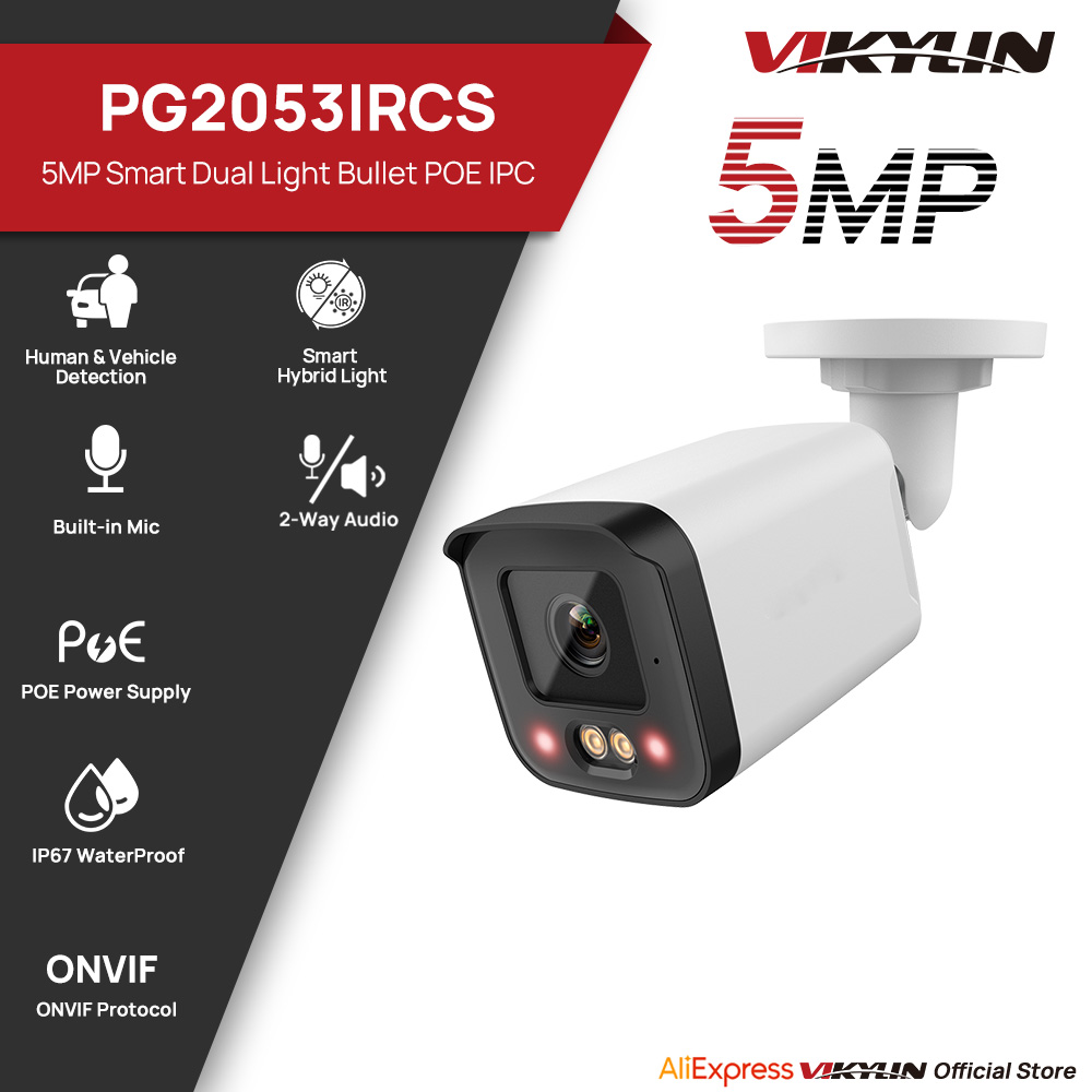 Outdoor Lighting Mains Powered - Cámara de Seguridad IP VIKYLIN 5MP