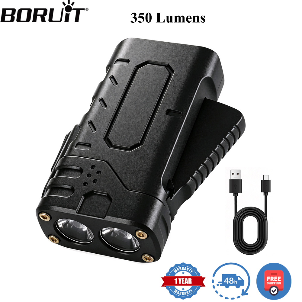 Outdoor Lighting Black - Linterna LED EDC de Manivela BORUIiT,