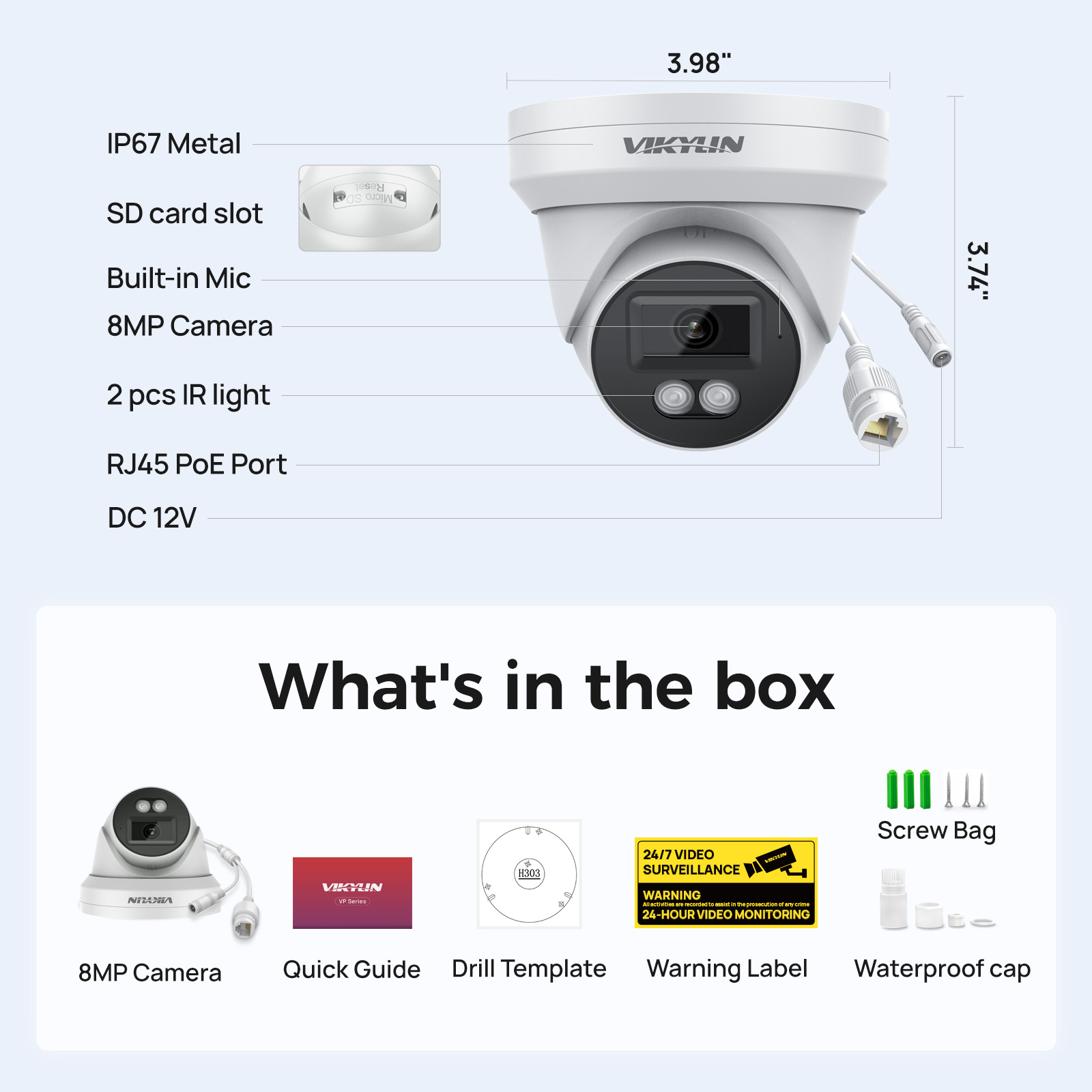 Cámara de Seguridad IP VIKYLIN - Outdoor Lighting Mains Powered reseña y precio