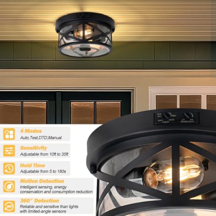 Lámpara de techo para exterior - Outdoor Lighting Black reseña y precio