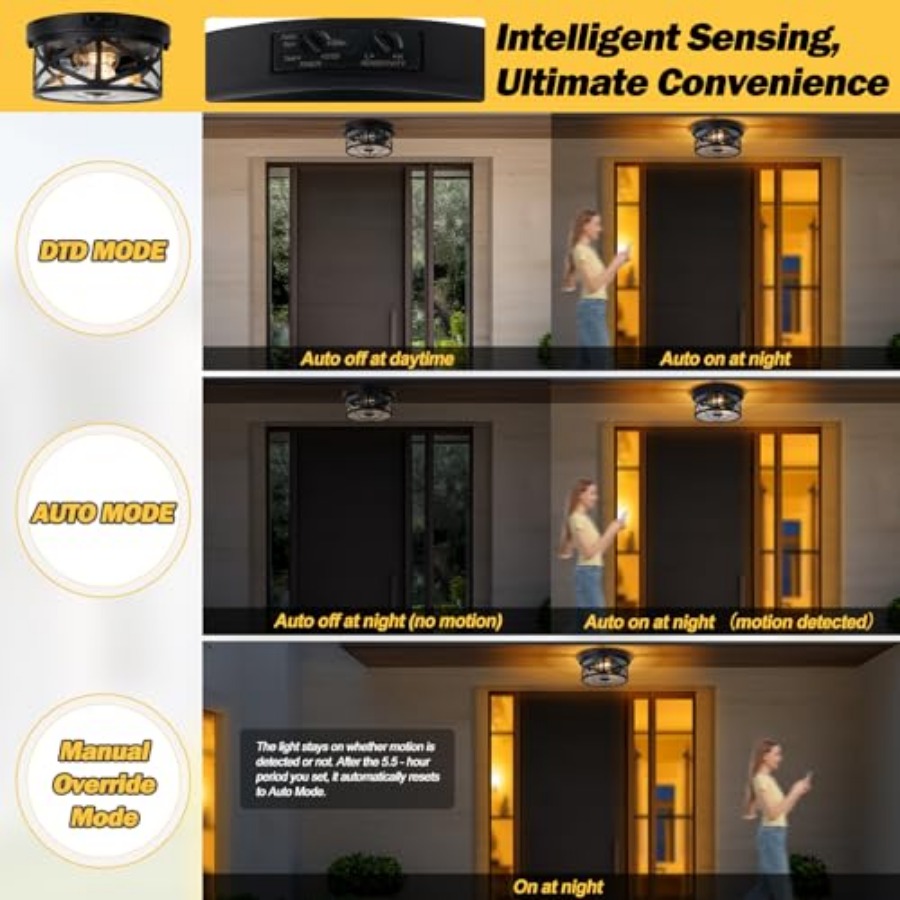 Lámpara de techo para exterior - Outdoor Lighting Black reseña y precio