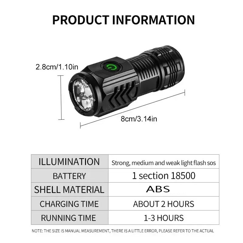 Mini linterna de 3LED con Clip - Outdoor Lighting Black reseña y precio
