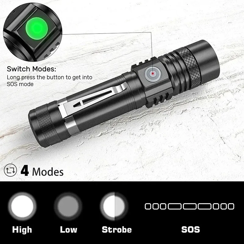 Linterna LED T6 Recargable, Li - Outdoor Lighting Black reseña y precio